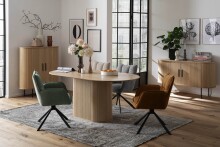 Armlehnstuhl >Marilla< (2er-Set) Federkern, Drehfunktion, rostfarben - 59x86x65 (BxHxT)