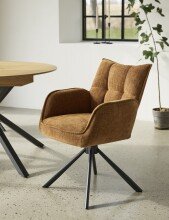 Armlehnstuhl >Marilla< (2er-Set) Federkern, Drehfunktion, rostfarben - 59x86x65 (BxHxT)