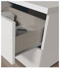 Bett-Set >TEMPUS< (4 Teilig) Nodi Eiche Dekor / Artik Weiß - 266x105x206 (BxHxT)