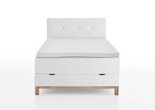 Boxspringbett >Catania< Liegefläche 120x200cm, weiß, Stellmaß: 122x116x211cm (BxHxT)
