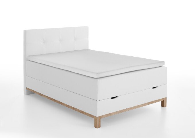 Boxspringbett >Catania< Liegefläche 140x200cm, weiß, Stellmaß: 142x116x211cm (BxHxT)