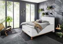 Boxspringbett >Catania< Liegefläche 140x200cm, weiß, Stellmaß: 142x116x211cm (BxHxT)