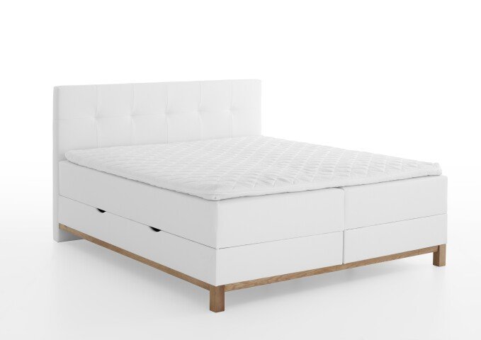 Boxspringbett >Catania< Liegefläche 160x200cm, weiß, Stellmaß: 162x116x211cm (BxHxT)