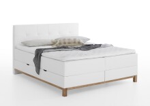 Boxspringbett >Catania< Liegefläche 160x200cm, weiß, Stellmaß: 162x116x211cm (BxHxT)