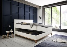 Boxspringbett >Catania< Liegefläche 160x200cm, weiß, Stellmaß: 162x116x211cm (BxHxT)