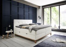 Boxspringbett >Catania< Liegefläche 160x200cm, weiß, Stellmaß: 162x116x211cm (BxHxT)