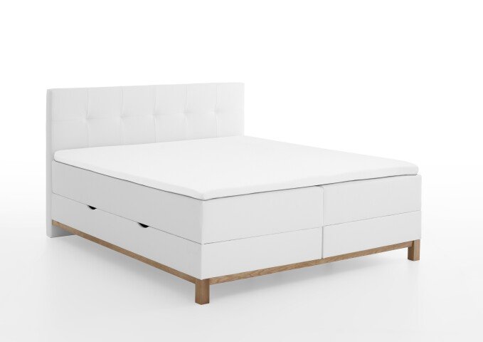 Boxspringbett >Catania< Liegefläche 180x200cm, weiß, Stellmaß: 182x116x211cm (BxHxT)