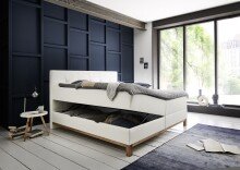Boxspringbett >Catania< Liegefläche 180x200cm, weiß, Stellmaß: 182x116x211cm (BxHxT)