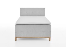 Boxspringbett >Catania< Liegefläche 120x200cm, hellgrau, Stellmaß: 122x116x211cm (BxHxT)