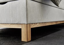 Boxspringbett >Catania< Liegefläche 120x200cm, hellgrau, Stellmaß: 122x116x211cm (BxHxT)