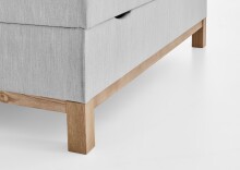 Boxspringbett >Catania< Liegefläche 120x200cm, hellgrau, Stellmaß: 122x116x211cm (BxHxT)