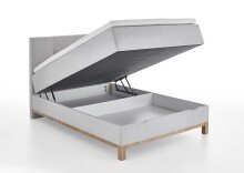 Boxspringbett >Catania< Liegefläche 120x200cm, hellgrau, Stellmaß: 122x116x211cm (BxHxT)