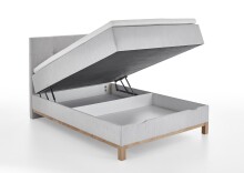 Boxspringbett >Catania< Liegefläche 140x200cm, hellgrau, Stellmaß: 142x116x211cm (BxHxT)