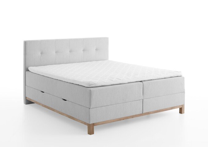 Boxspringbett >Catania< Liegefläche 160x200cm, hellgrau, Stellmaß: 162x116x211cm (BxHxT)
