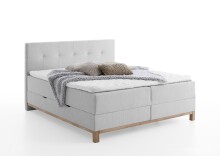 Boxspringbett >Catania< Liegefläche 160x200cm, hellgrau, Stellmaß: 162x116x211cm (BxHxT)