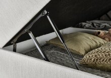 Boxspringbett >Catania< Liegefläche 160x200cm, hellgrau, Stellmaß: 162x116x211cm (BxHxT)