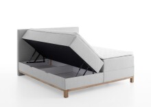 Boxspringbett >Catania< Liegefläche 160x200cm, hellgrau, Stellmaß: 162x116x211cm (BxHxT)