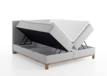 Boxspringbett >Catania< Liegefläche 160x200cm, hellgrau, Stellmaß: 162x116x211cm (BxHxT)