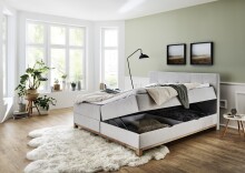 Boxspringbett >Catania< Liegefläche 180x200cm, hellgrau, Stellmaß: 182x116x211cm (BxHxT)