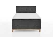 Boxspringbett >Catania< Liegefläche 120x200cm, anthrazit, Stellmaß: 122x116x211cm (BxHxT)