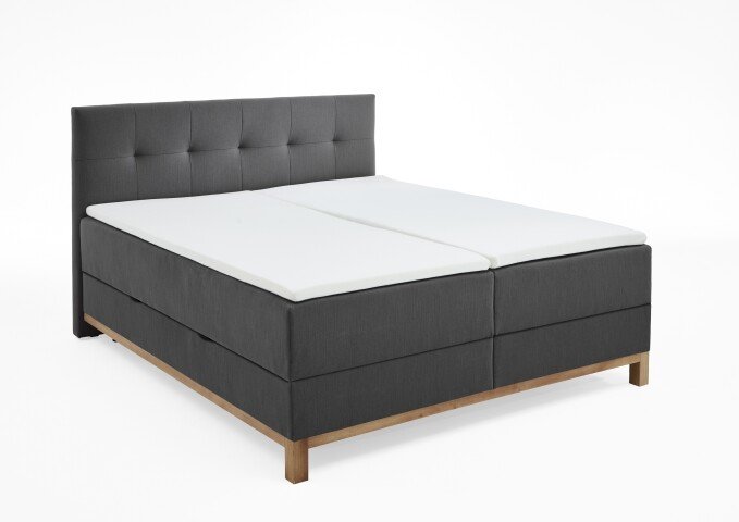 Boxspringbett >Catania< Liegefläche 160x200cm, anthrazit, Stellmaß: 162x116x211cm (BxHxT)