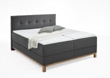 Boxspringbett >Catania< Liegefläche 160x200cm, anthrazit, Stellmaß: 162x116x211cm (BxHxT)