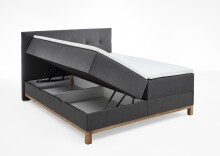 Boxspringbett >Catania< Liegefläche 160x200cm, anthrazit, Stellmaß: 162x116x211cm (BxHxT)