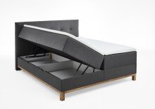 Boxspringbett >Catania< Liegefläche 160x200cm, anthrazit, Stellmaß: 162x116x211cm (BxHxT)
