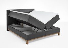 Boxspringbett >Catania< Liegefläche 160x200cm, anthrazit, Stellmaß: 162x116x211cm (BxHxT)