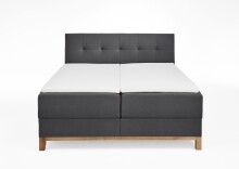 Boxspringbett >Catania< Liegefläche 180x200cm, anthrazit, Stellmaß: 182x116x211cm (BxHxT)