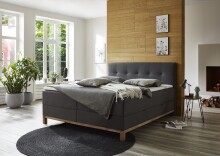 Boxspringbett >Catania< Liegefläche 180x200cm, anthrazit, Stellmaß: 182x116x211cm (BxHxT)