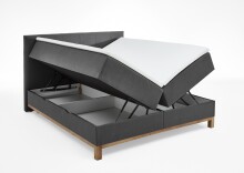 Boxspringbett >Catania< Liegefläche 180x200cm, anthrazit, Stellmaß: 182x116x211cm (BxHxT)