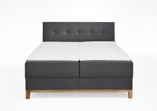 Boxspringbett >Catania< Liegefläche 180x200cm, anthrazit, Stellmaß: 182x116x211cm (BxHxT)