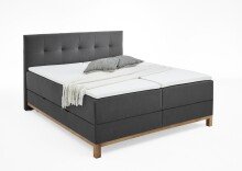 Boxspringbett >Catania< Liegefläche 180x200cm, anthrazit, Stellmaß: 182x116x211cm (BxHxT)