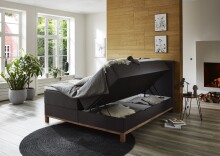 Boxspringbett >Catania< Liegefläche 180x200cm, anthrazit, Stellmaß: 182x116x211cm (BxHxT)