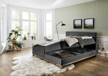 Boxspringbett >Catania< Liegefläche 180x200cm, anthrazit, Stellmaß: 182x116x211cm (BxHxT)
