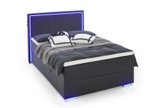 Boxspringbett >Colorado II< Liegefläche 140x200cm, schwarz / LED, Stellmaß: 152x121x211cm (BxHxT)