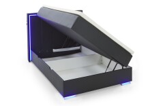 Boxspringbett >Colorado II< Liegefläche 140x200cm, schwarz / LED, Stellmaß: 152x121x211cm (BxHxT)