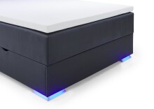 Boxspringbett >Colorado II< Liegefläche 140x200cm, schwarz / LED, Stellmaß: 152x121x211cm (BxHxT)