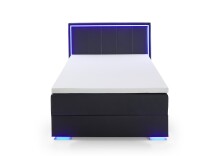Boxspringbett >Colorado II< Liegefläche 140x200cm, schwarz / LED, Stellmaß: 152x121x211cm (BxHxT)