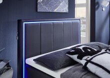 Boxspringbett >Colorado II< Liegefläche 140x200cm, schwarz / LED, Stellmaß: 152x121x211cm (BxHxT)
