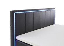 Boxspringbett >Colorado II< Liegefläche 160x200cm, schwarz / LED, Stellmaß: 172x121x211cm (BxHxT)