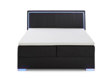 Boxspringbett >Colorado II< Liegefläche 180x200cm, schwarz / LED, Stellmaß: 192x121x211cm (BxHxT)