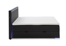 Boxspringbett >Colorado II< Liegefläche 180x200cm, schwarz / LED, Stellmaß: 192x121x211cm (BxHxT)