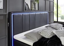 Boxspringbett >Colorado II< Liegefläche 180x200cm, schwarz / LED, Stellmaß: 192x121x211cm (BxHxT)