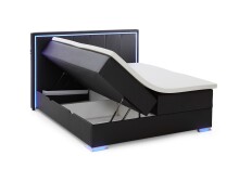 Boxspringbett >Colorado II< Liegefläche 180x200cm, schwarz / LED, Stellmaß: 192x121x211cm (BxHxT)