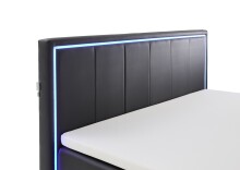 Boxspringbett >Colorado II< Liegefläche 180x200cm, schwarz / LED, Stellmaß: 192x121x211cm (BxHxT)