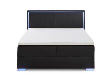 Boxspringbett >Colorado II< Liegefläche 180x200cm, schwarz / LED, Stellmaß: 192x121x211cm (BxHxT)