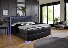 Boxspringbett >Colorado II< Liegefläche 180x200cm, schwarz / LED, Stellmaß: 192x121x211cm (BxHxT)