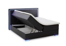 Boxspringbett >Colorado II< Liegefläche 180x200cm, schwarz / LED, Stellmaß: 192x121x211cm (BxHxT)